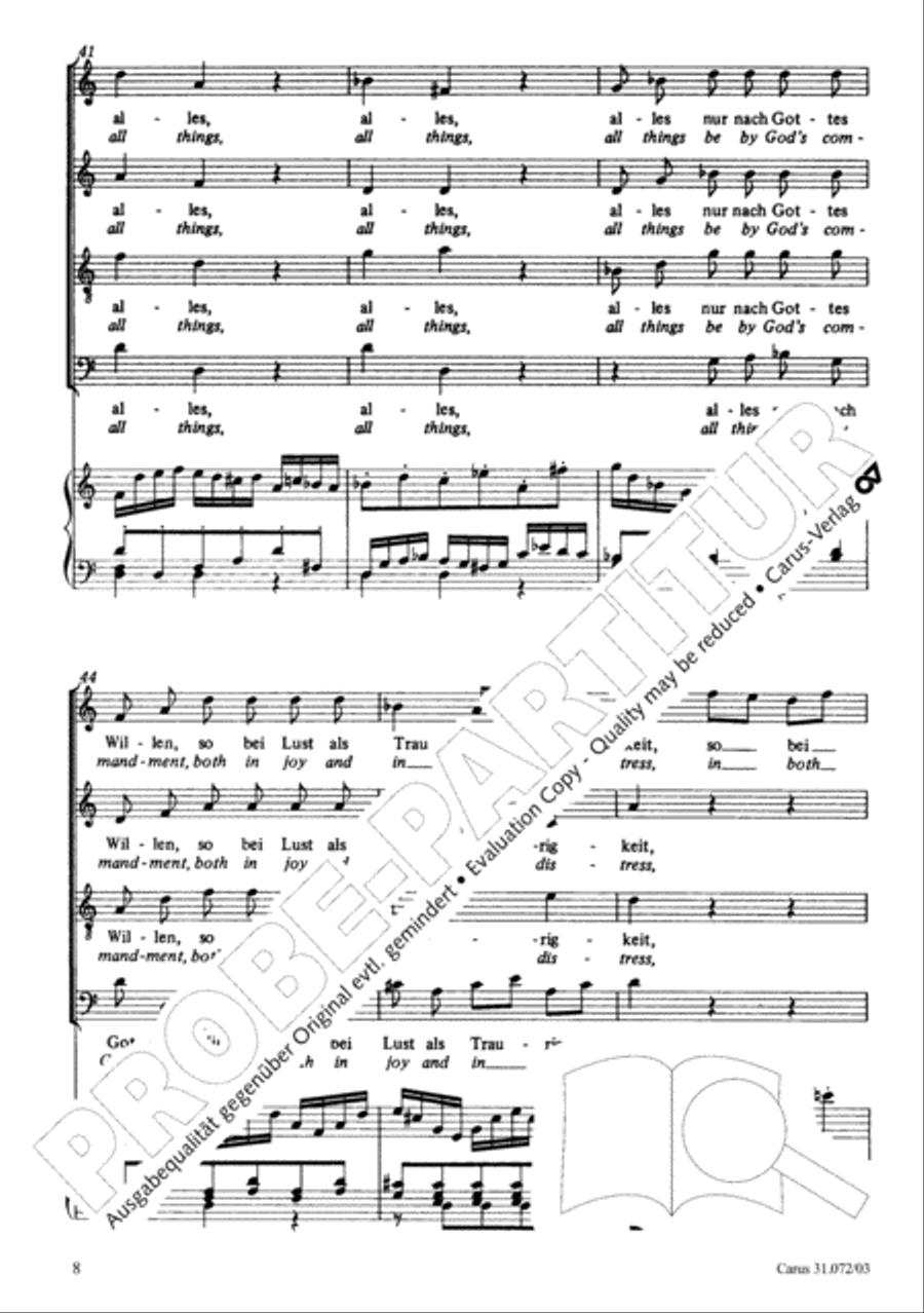All cantate be by God's commandment (Alles nur nach Gottes Willen) 4-Part scores gallery preview page 9