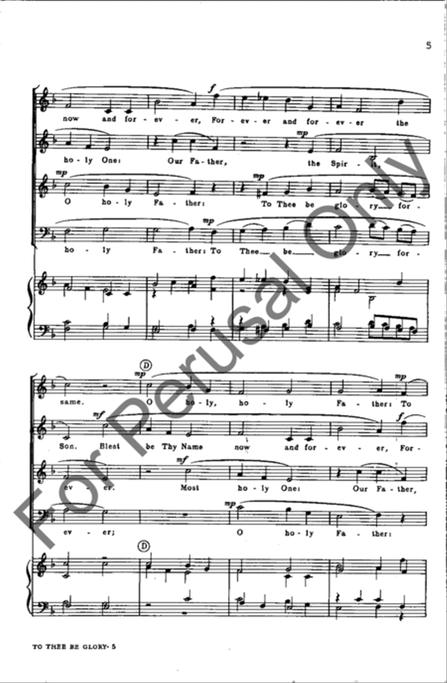 To Thee Be Glory 4-Part scores gallery preview page 4