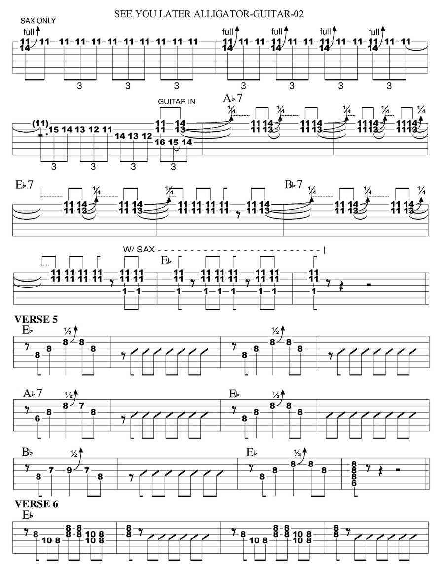 See You Later, Alligator See You Later, Alligator Guitar Tablature scores gallery preview page 2