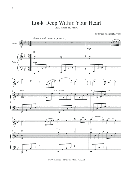 Look Deep Within Your Heart - Violin & Piano image number null