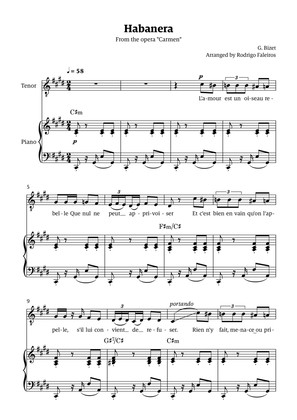 Habanera (for tenor - C# minor/major)