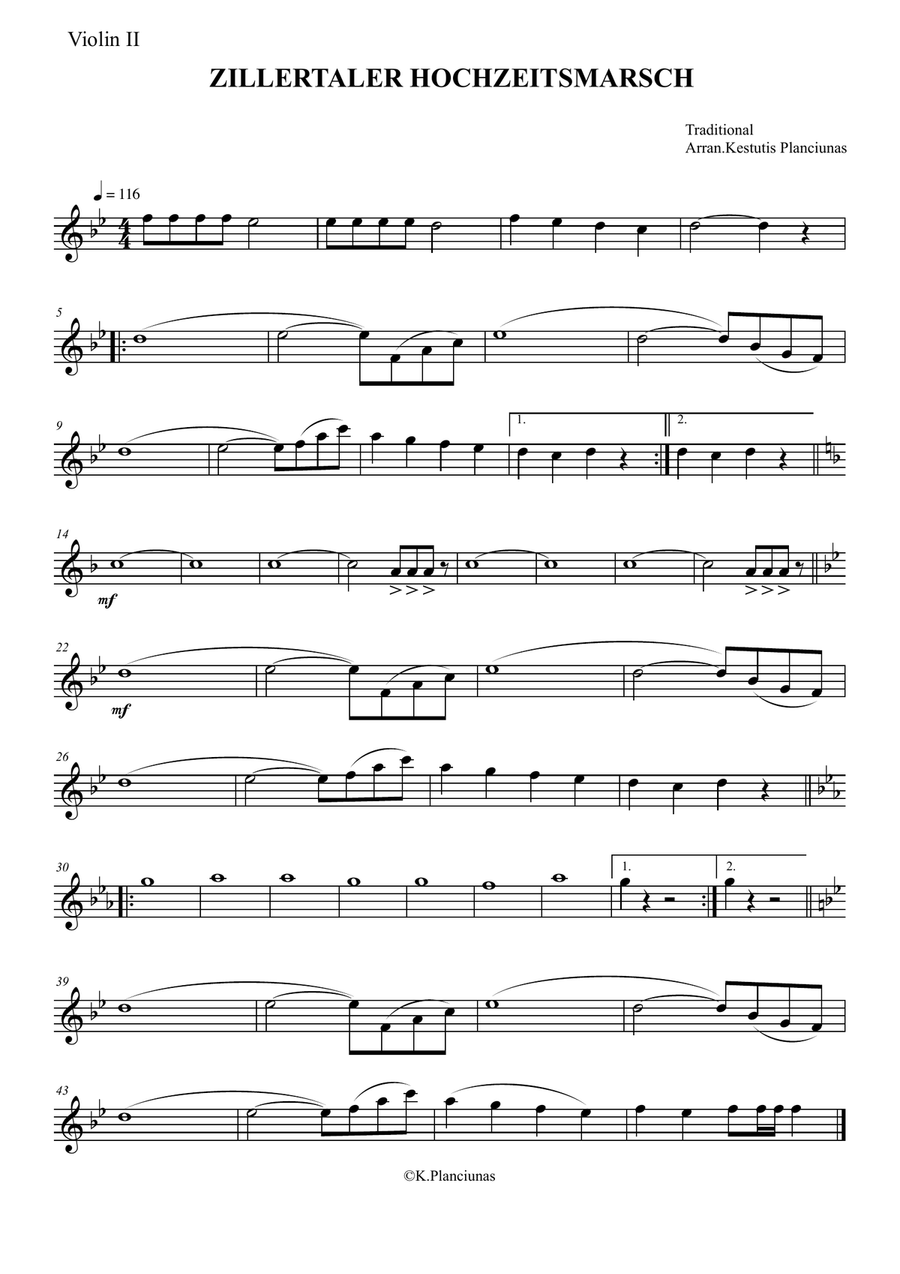 Zillertaler Hochzeitsmarsch Concert Band scores gallery preview page 2