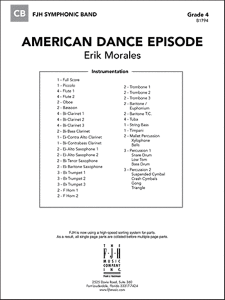 American Dance Episode Concert Band scores gallery preview page 1