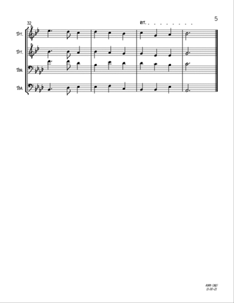 Away In A Manger (Brass Quartet) Brass Quartet scores gallery preview page 5