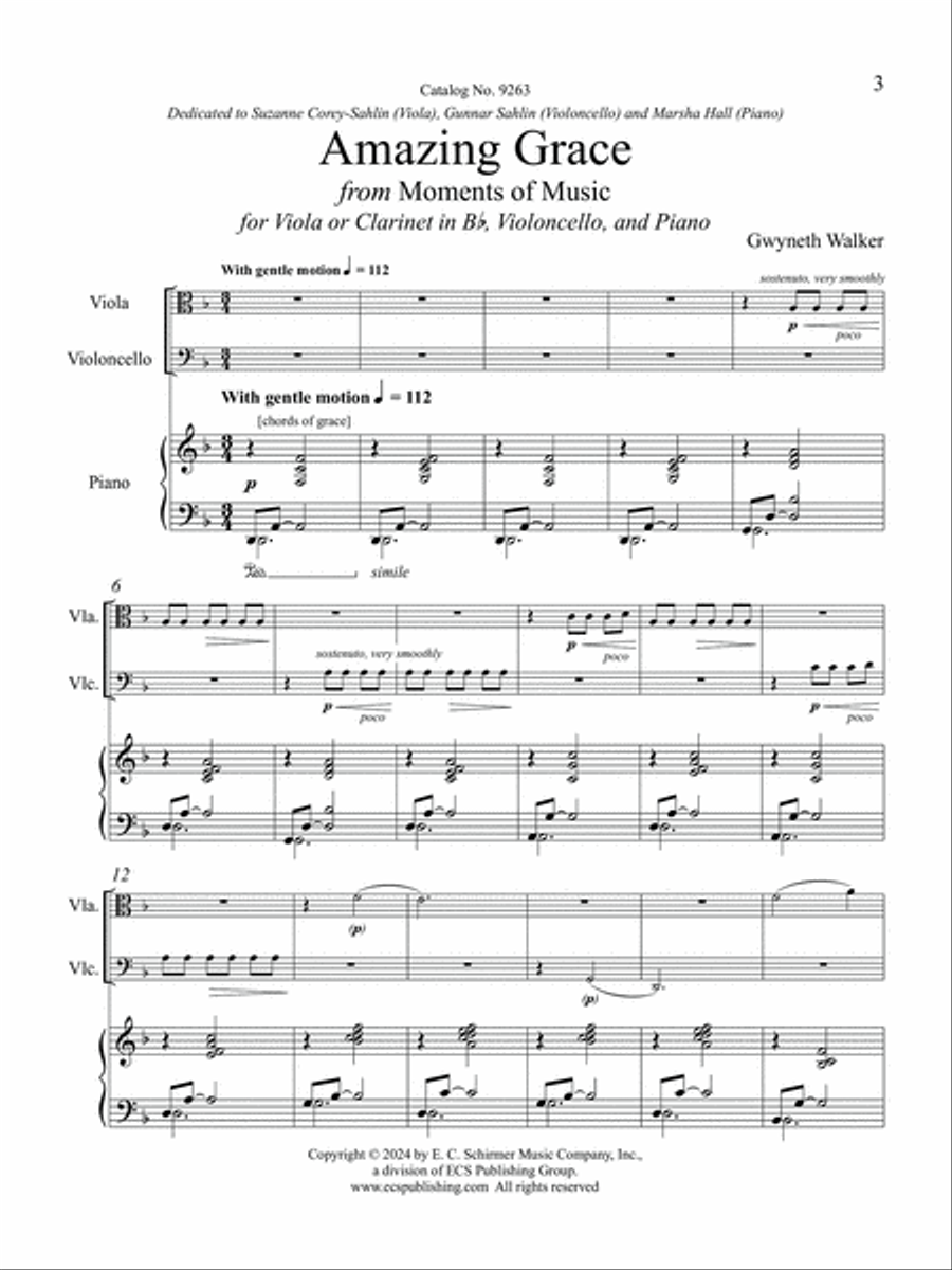Amazing Grace B-Flat Clarinet scores gallery preview page 3