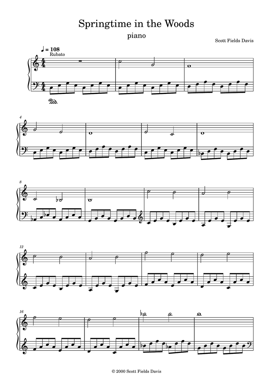 Springtime in the Woods Easy Piano scores gallery preview page 1
