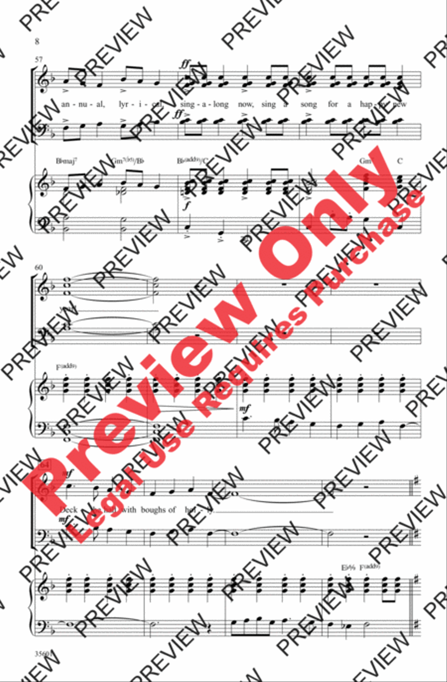 Merry Christmas, Merry Christmas 4-Part scores gallery preview page 8