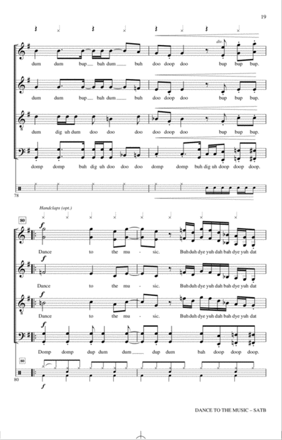 Dance To The Music (arr. Paul Langford) 4-Part scores gallery preview page 18