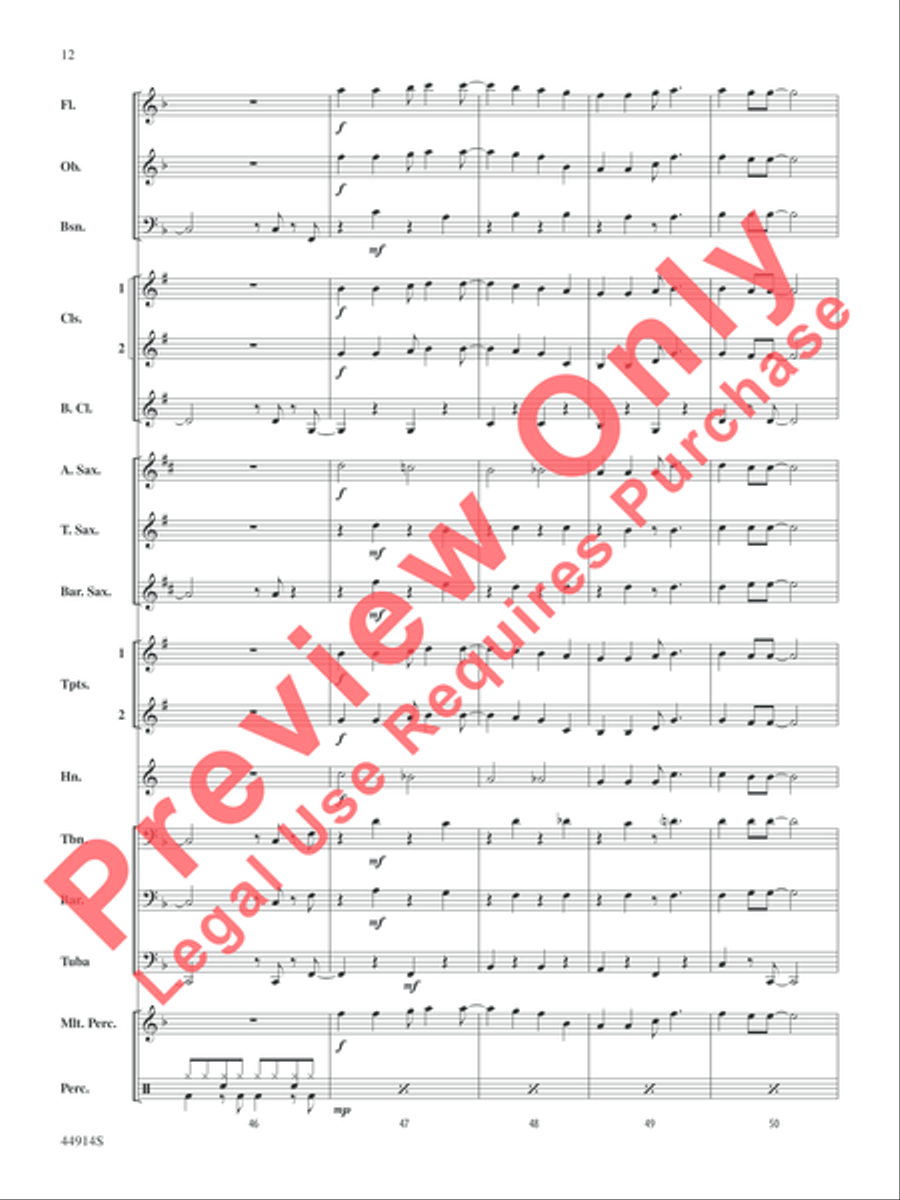 Ode to a Flash Mob Concert Band scores gallery preview page 12