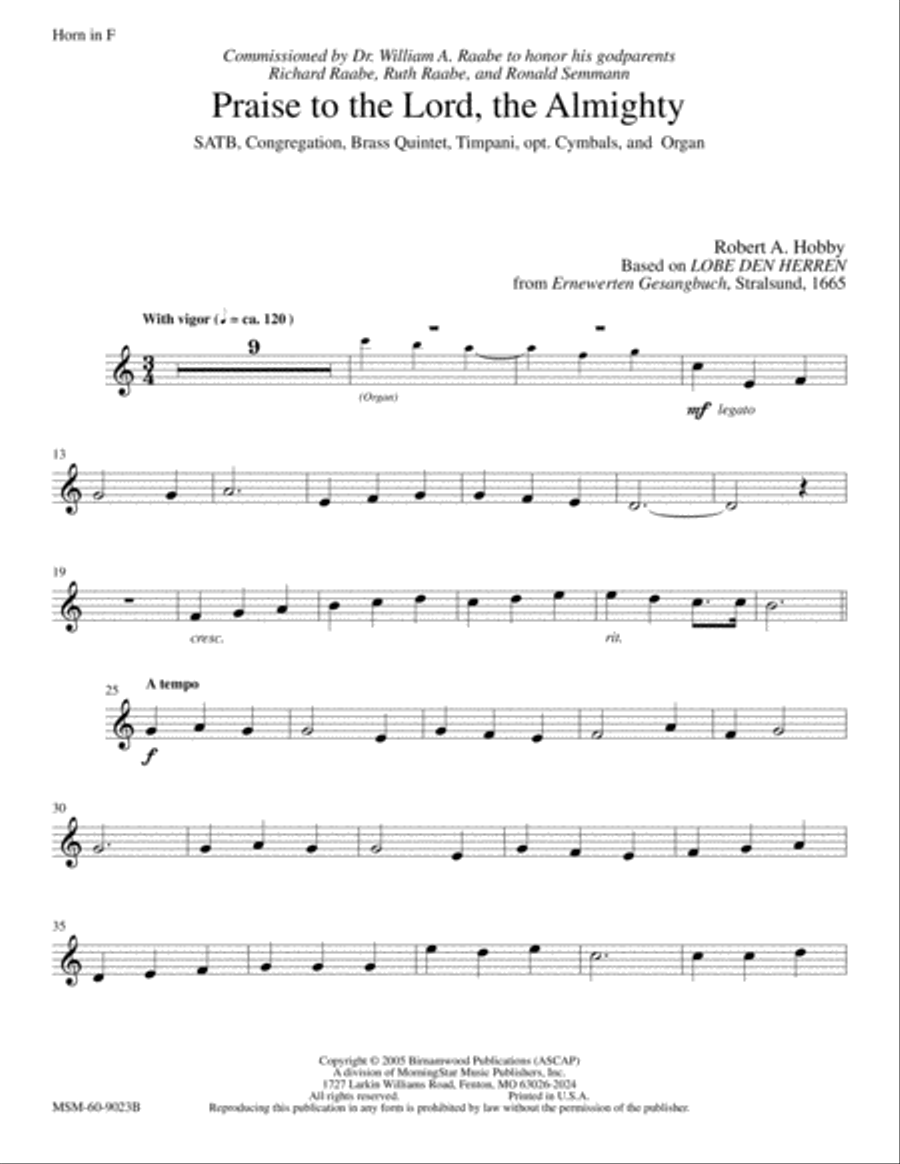 Praise to the Lord the Almighty Choir scores gallery preview page 5