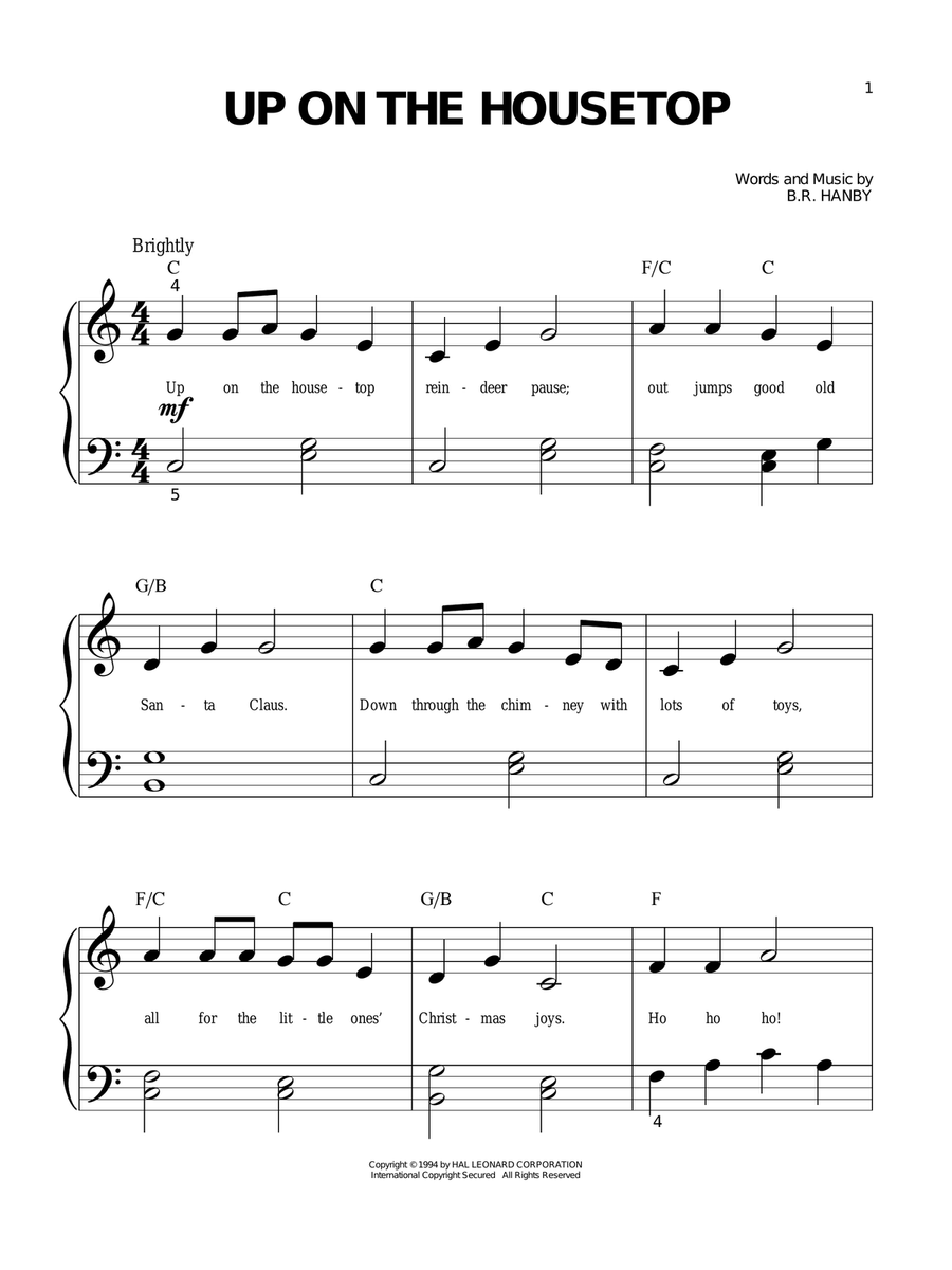 Up On The Housetop Easy Piano scores gallery preview page 1