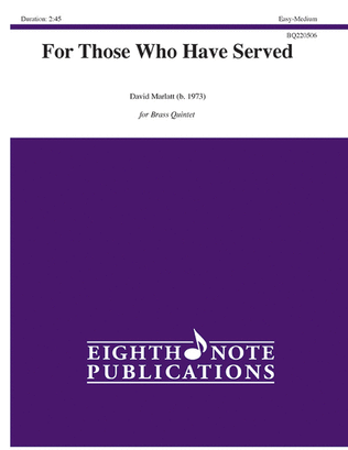 Book cover for For Those Who Have Served