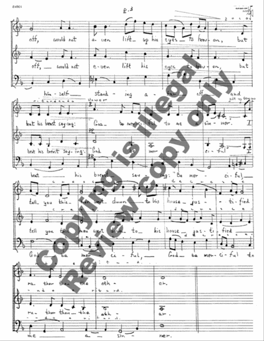 The Pharisee and the Tax Collector 3-Part scores gallery preview page 4