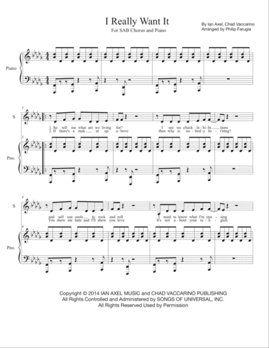 I Really Want It 3-Part scores gallery preview page 2