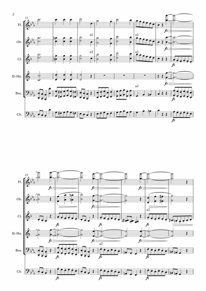 "Menuetto" from Symphony No. 2 arranged for Wind Dectet and Bass image number null