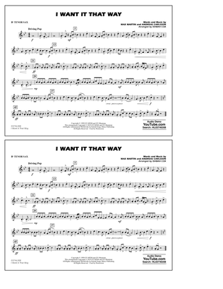 Book cover for I Want It That Way (arr. Ishbah Cox) - Bb Tenor Sax