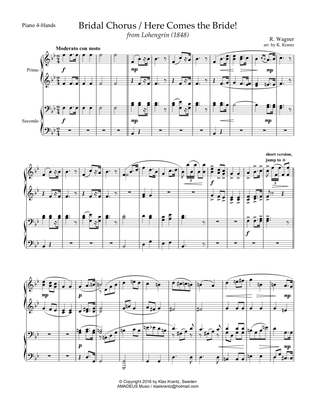 Wedding Music (Wager/Mendelssohn) for 1 piano, 4 hands (piano duet)