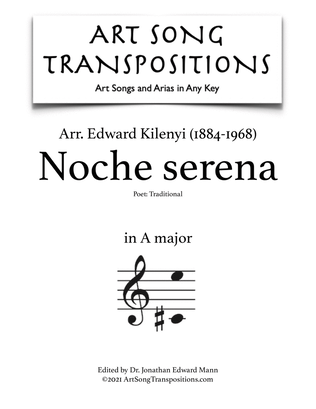 KILENYI: Noche serena (transposed to A major)