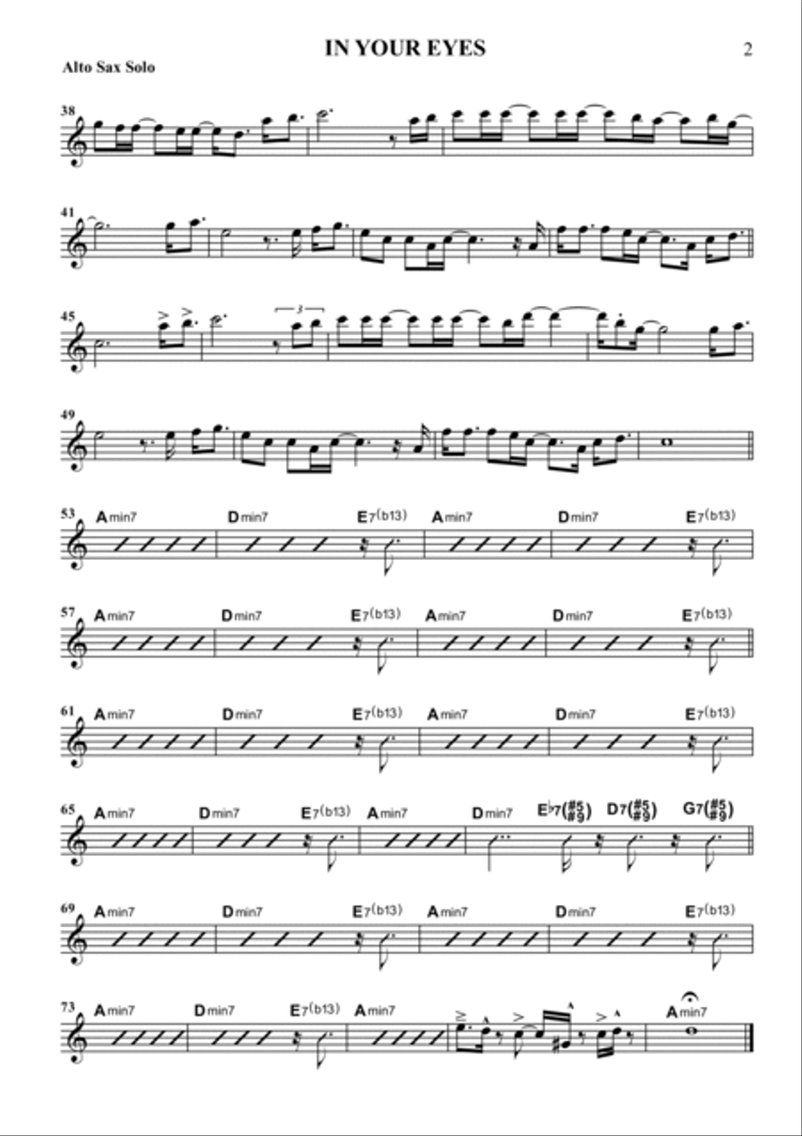 In Your Eyes by Jeffrey Osborne Alto Saxophone Digital Sheet