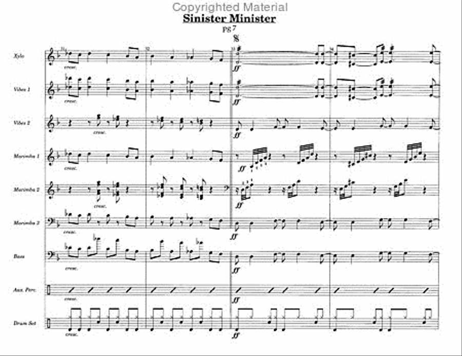 Sinister Minister, The Percussion Ensemble scores gallery preview page 5