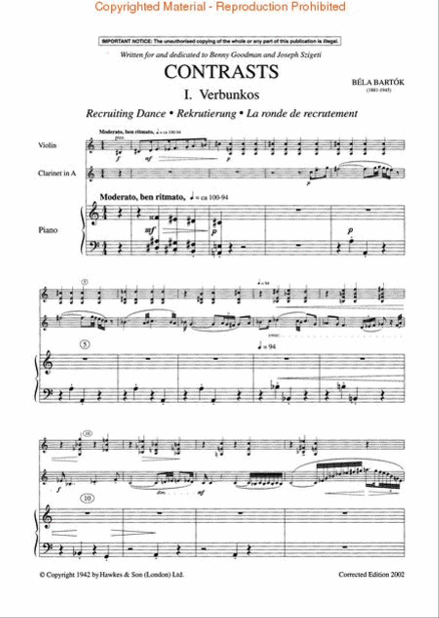 Contrasts Piano Trio scores gallery preview page 2
