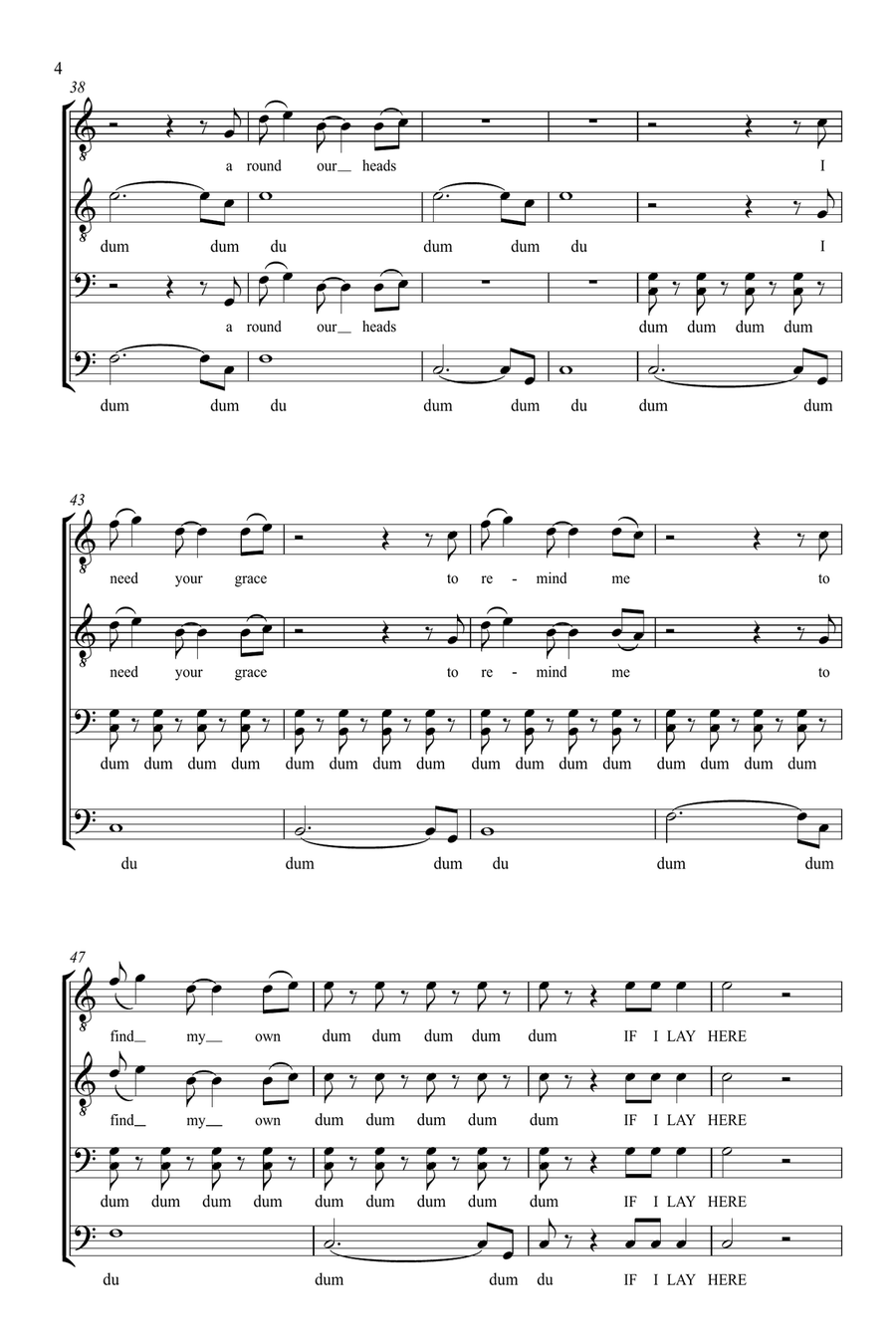 Chasing Cars (arr. Gitika Partington) TTBB scores gallery preview page 4