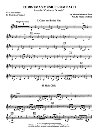 Christmas Music from Bach: E-flat Alto Clarinet