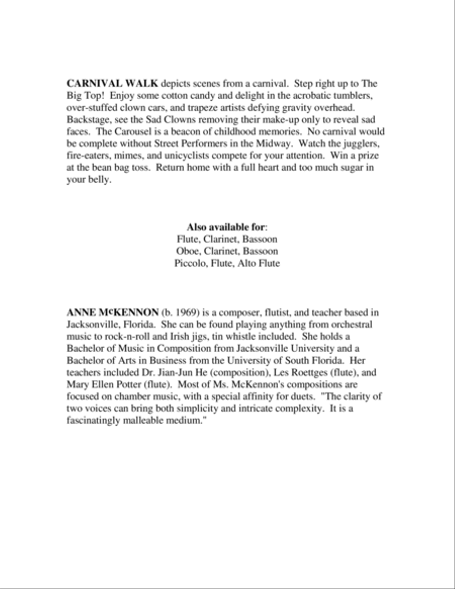 Carnival Walk (Fl-Cl-Sax) Woodwind Trio scores gallery preview page 2