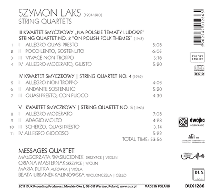 Szymon Laks: String Quartets