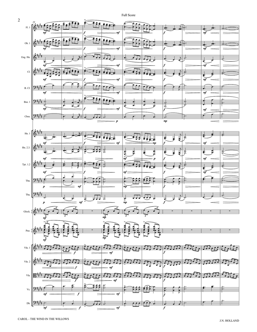 Carol, (Villagers All This Frosty Tide) arranged for SATB Chorus and Orchestra from The Wind in the 4-Part scores gallery preview page 6