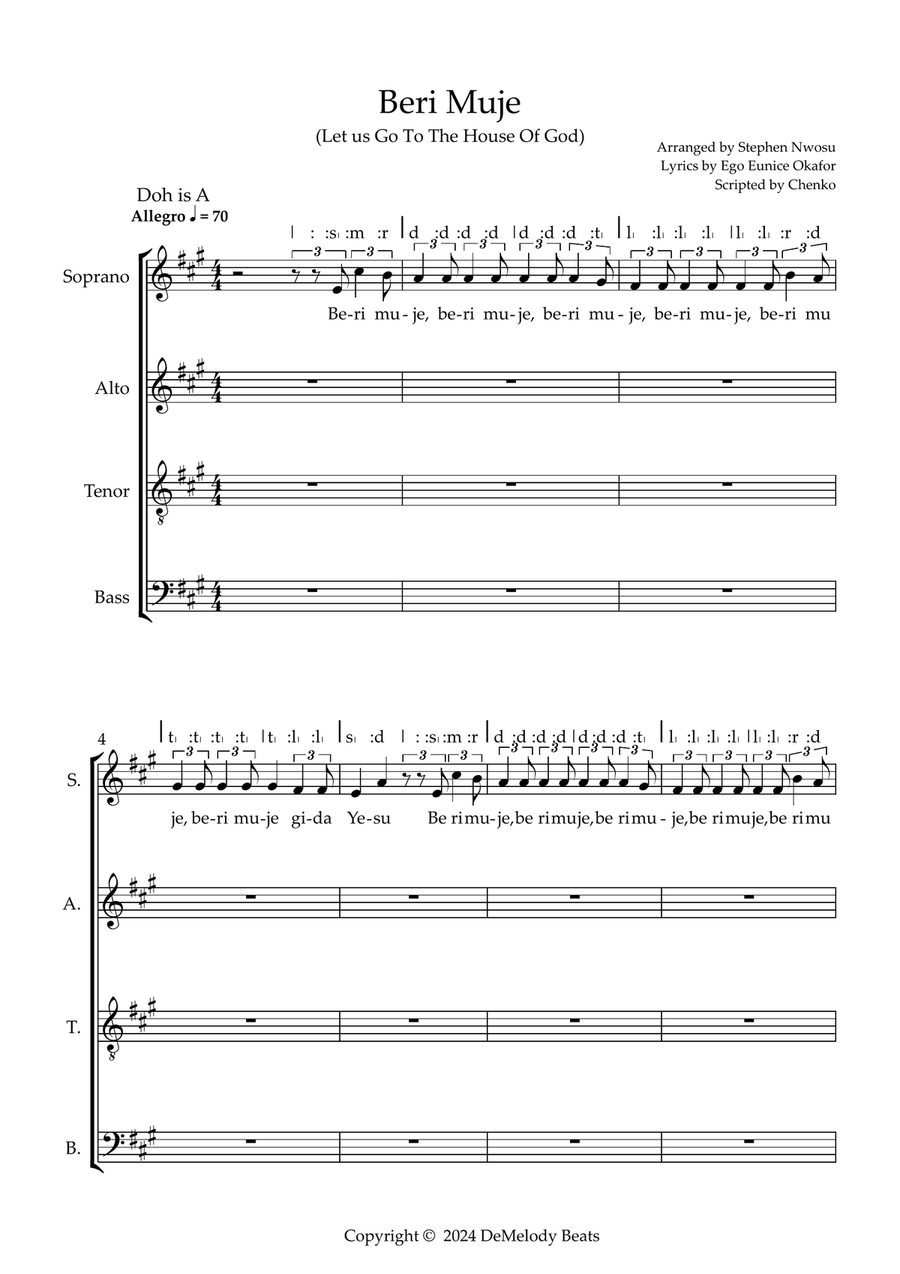 Beri muje Beri muje 4-Part scores gallery preview page 1