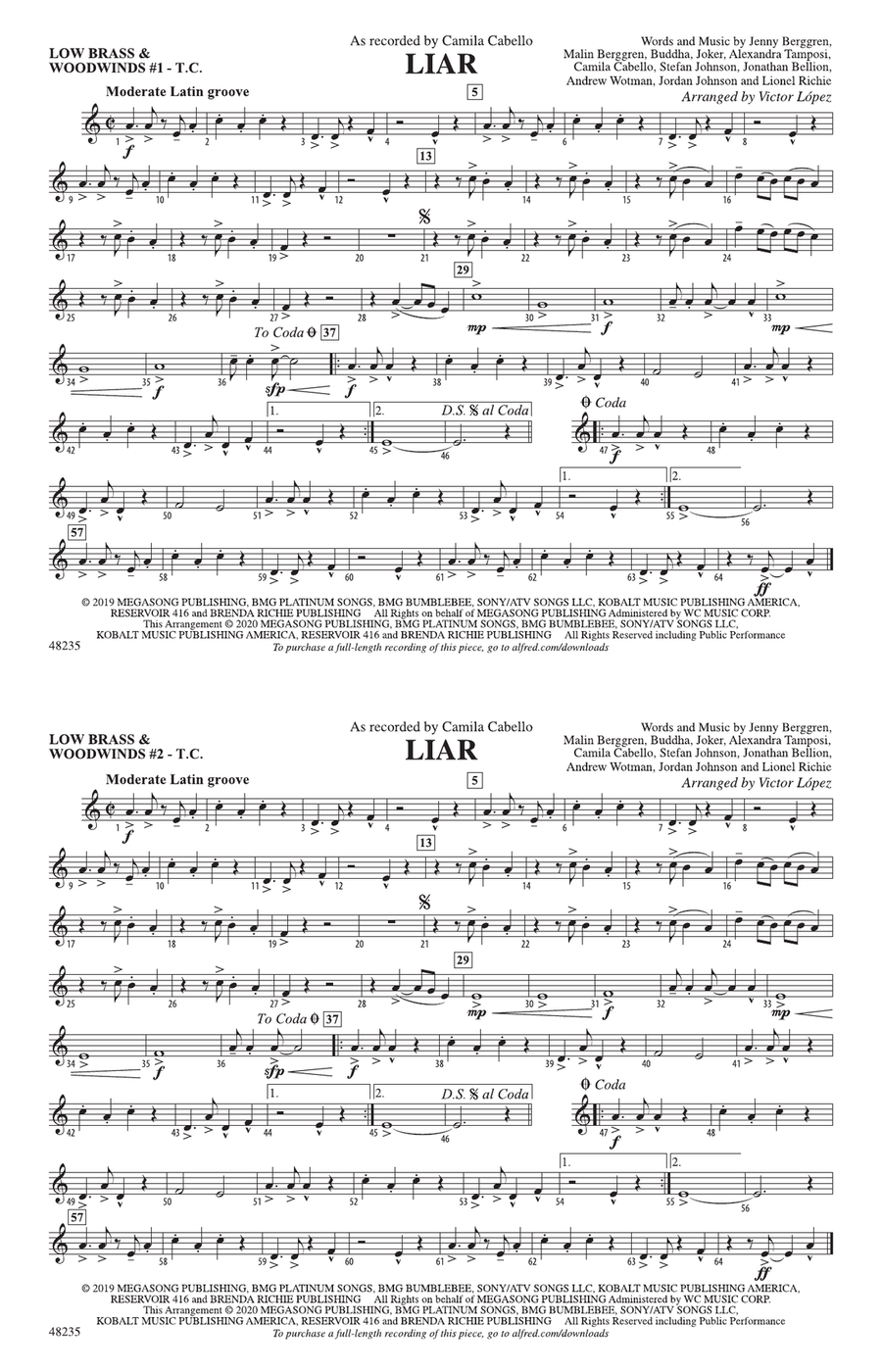 Liar: Low Brass & Woodwinds #1 - Treble Clef