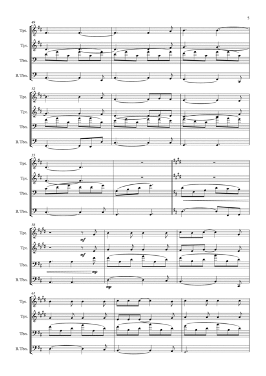 Hallelujah Brass Ensemble scores gallery preview page 5