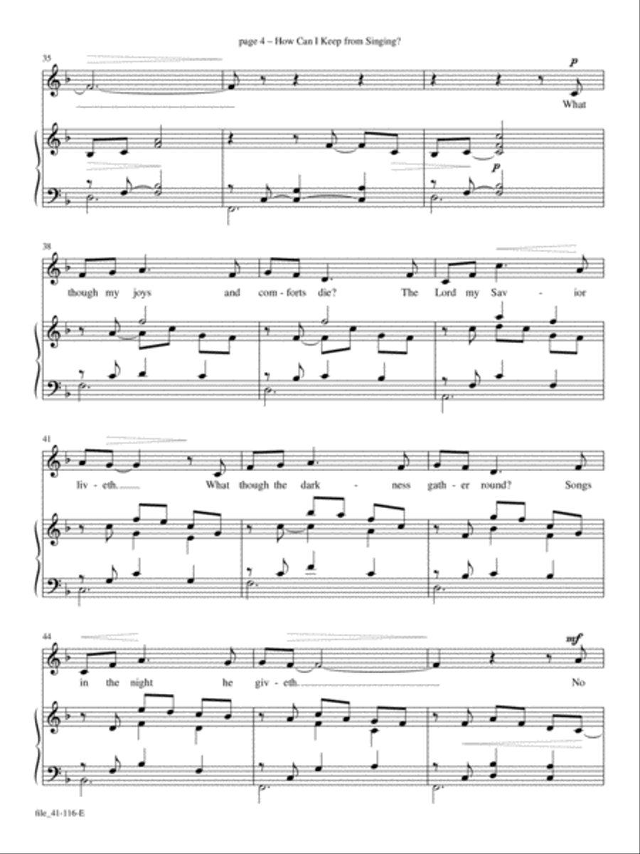 How Can I Keep From Singing Voice Solo scores gallery preview page 4