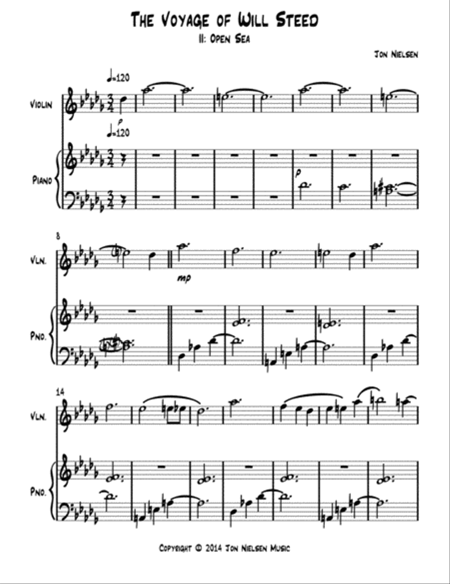 The Voyage of Will Steed no. 2 Violin Solo scores gallery preview page 1
