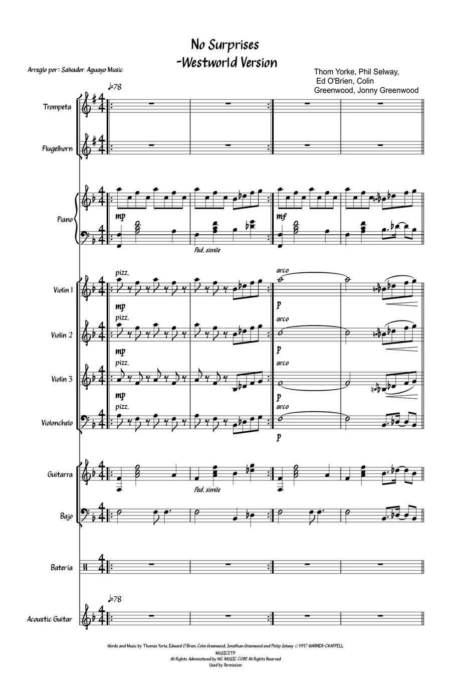 No Surprises No Surprises Large Ensemble scores gallery preview page 1