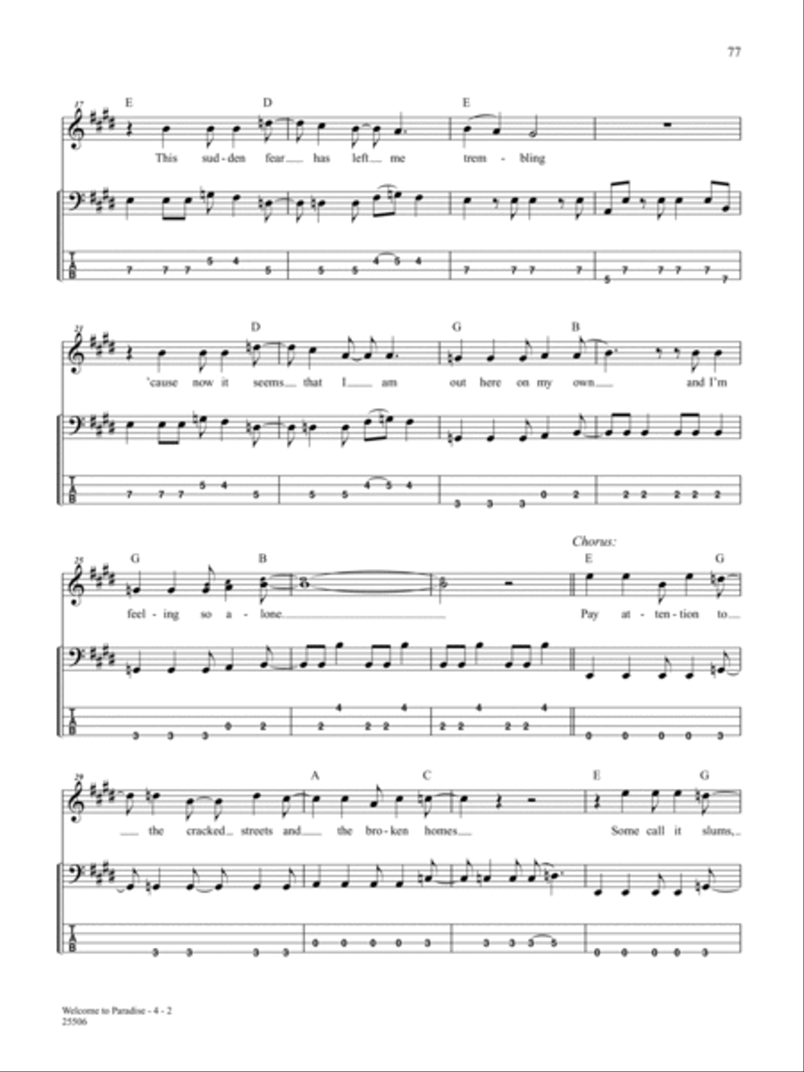 Welcome to Paradise Bass Guitar Tablature scores gallery preview page 2