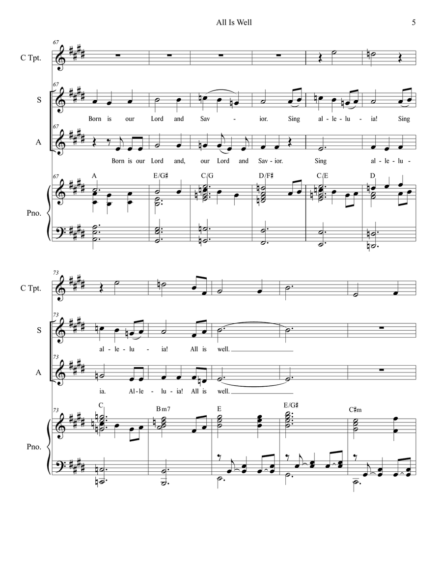 All Is Well Alto Voice scores gallery preview page 5