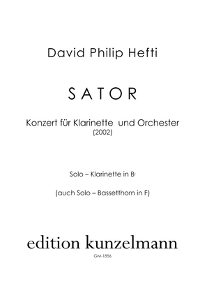 Book cover for SATOR, Concerto for clarinet and orchestra