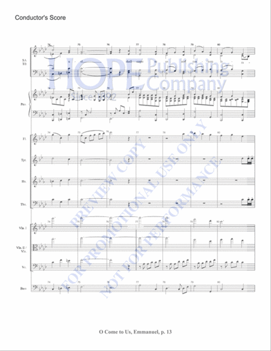 O Come to Us, Emmanuel Choir scores gallery preview page 13