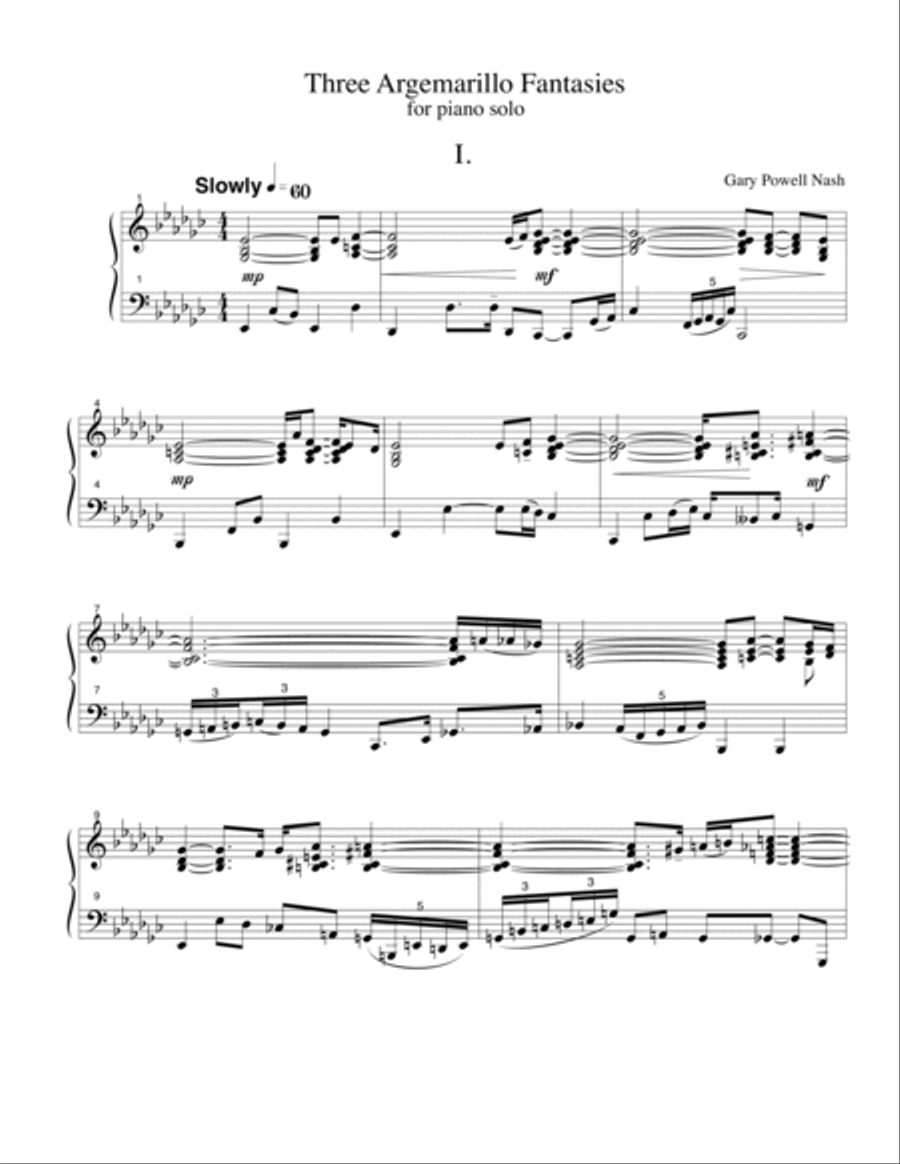 Three Argemarillo Fantasies Piano Solo scores gallery preview page 3