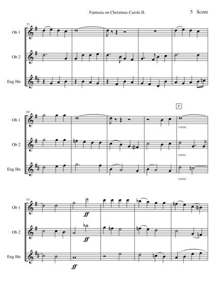 Vaughan Williams - Fantasia on Christmas Carols II for oboe trio image number null