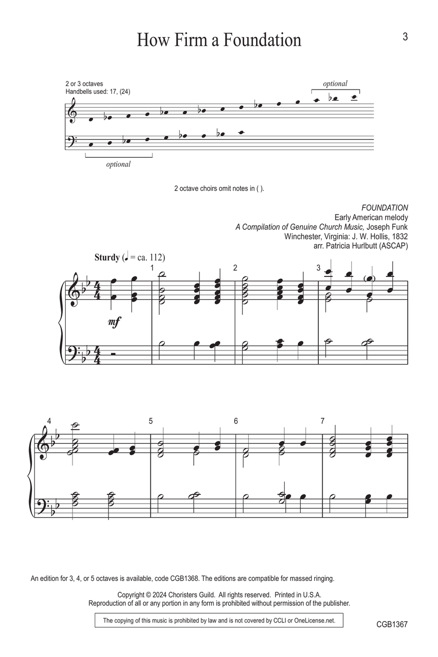 How Firm a Foundation (2-3 octaves) 3-Octaves scores gallery preview page 3