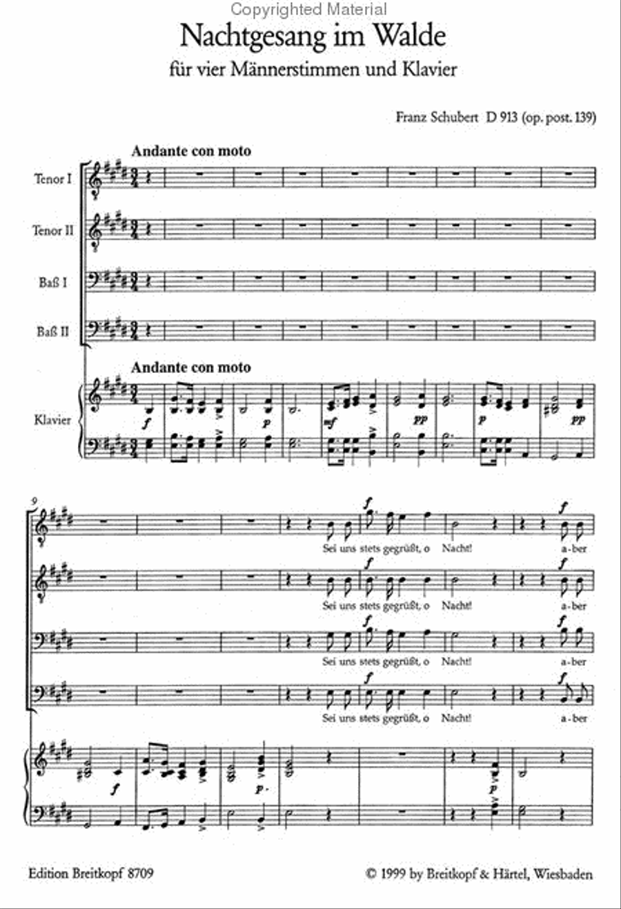 Nachtgesang im Walde D 913 [Op. post. 139] Choir scores gallery preview page 2