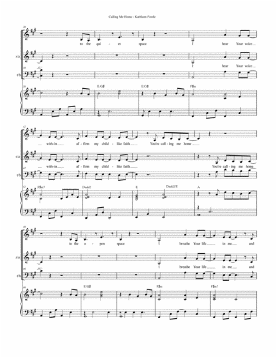 Calling Me Home 4-Part scores gallery preview page 6