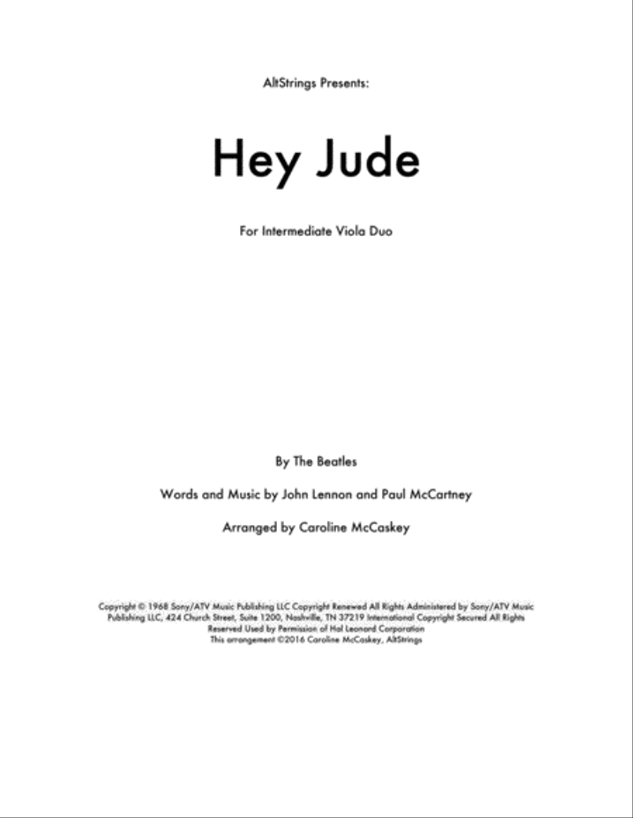 Hey Jude String Duet scores gallery preview page 1