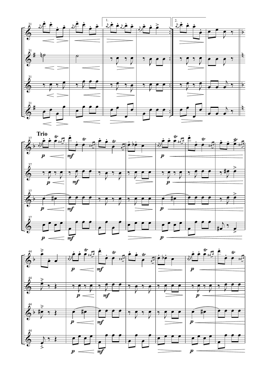 Annen-Polka for Saxophone Quartet Annen-Polka for Saxophone Quartet Saxophone Quartet scores gallery preview page 5
