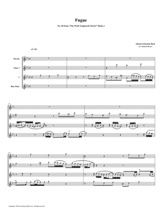 Fugue 20 from Well-Tempered Clavier, Book 2 (Flute Quartet)