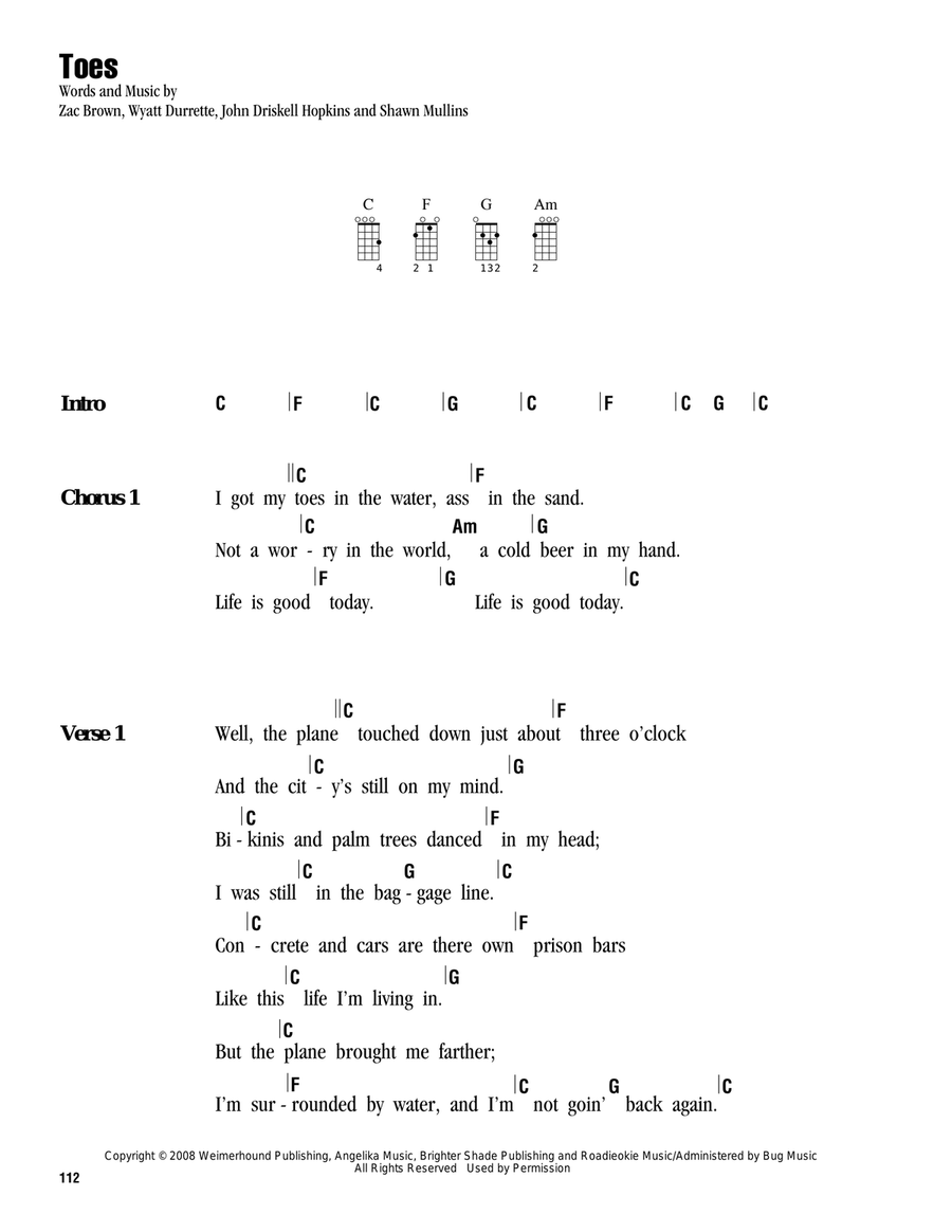 Toes Ukulele scores gallery preview page 1