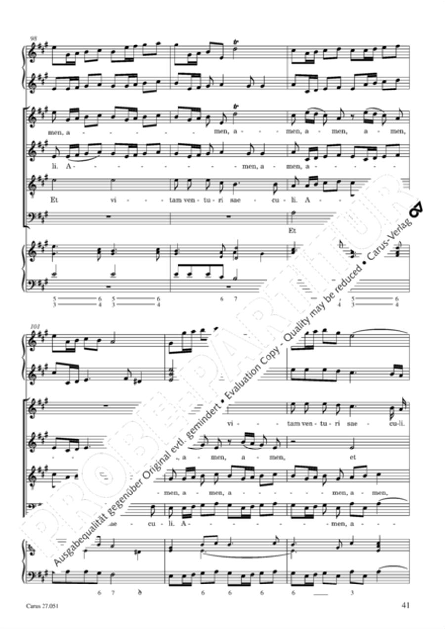 Missa in A Major 4-Part scores gallery preview page 42